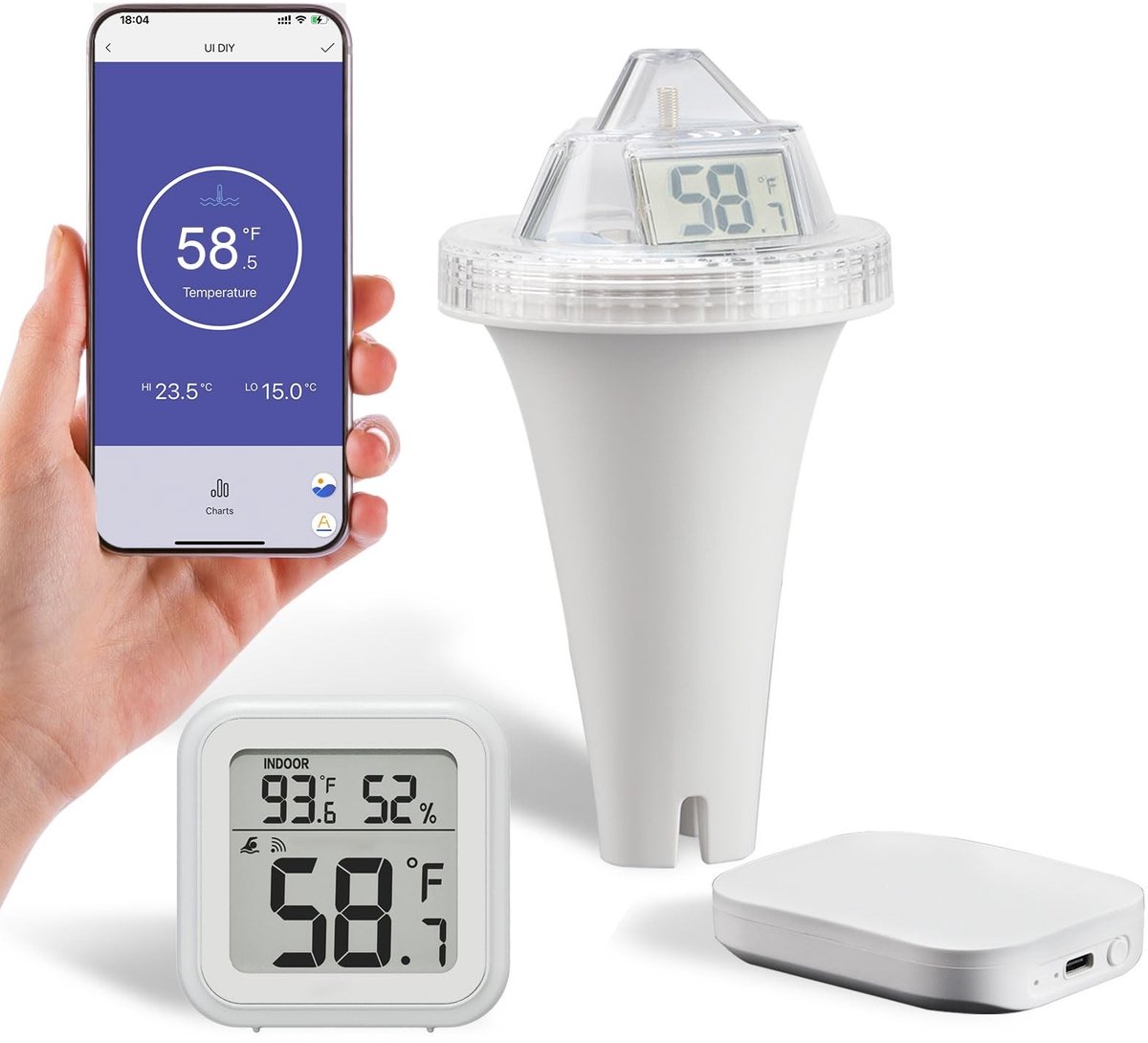 Omgoods - Draadloze Poolthermometer met WiFi Verbinding