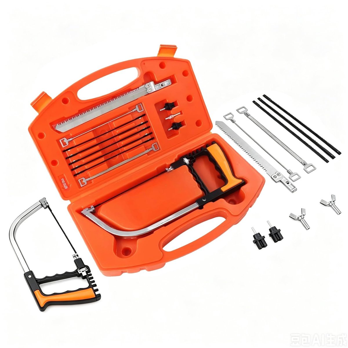 Omgoods - 15-in-1 Handzaag Set met Verstelbaar Frame en 8 HSS Stalen Bladen