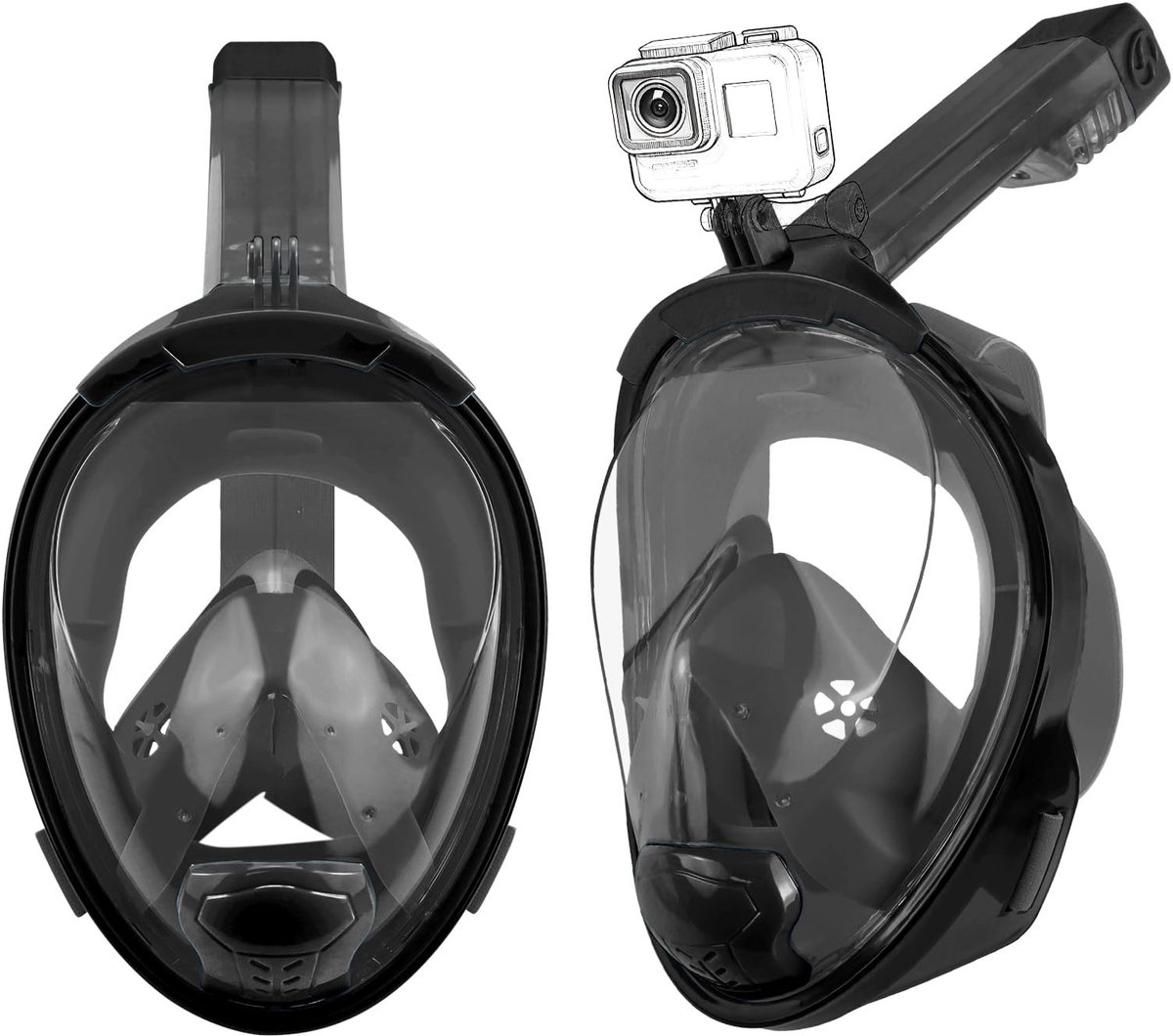 Omgoods - Volledig Snorkelmasker met 180° Panoramisch Gezicht en Anti-Fog Technologie