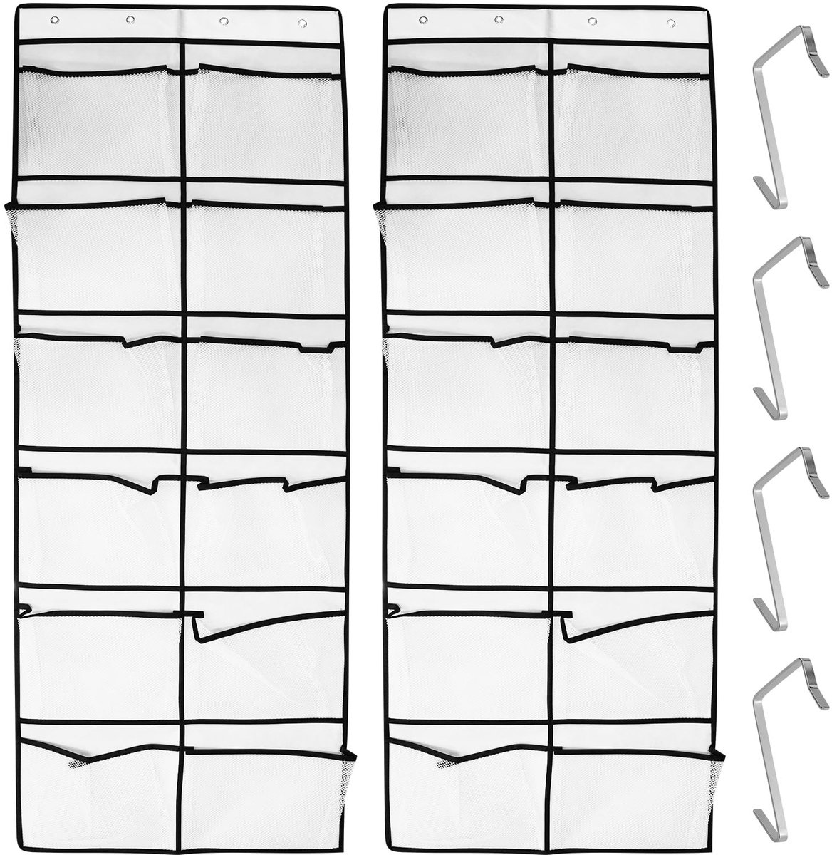 Omgoods - Set van 2 Hangende Planken met 10 Mesh Compartimenten - Over De Deur Organizer