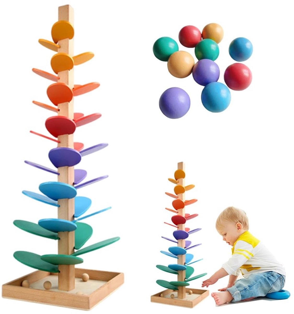 Omgoods - Muzikale Houten Klankboom met 10 Ballen