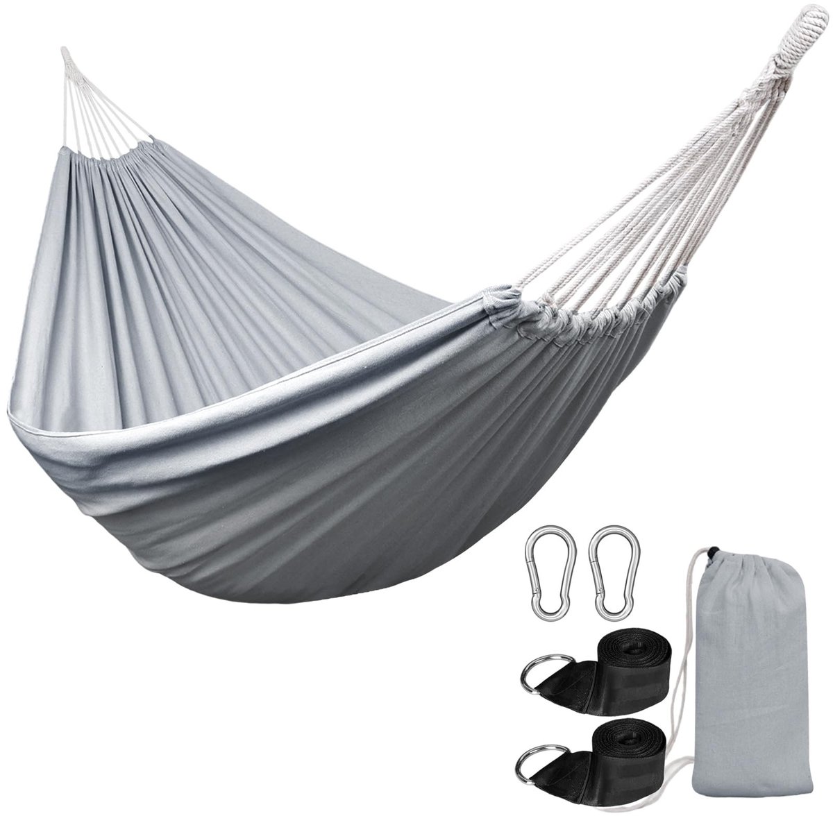 Omgoods - Draagbare Camping Hammock met Haken - Voor Binnen en Buiten