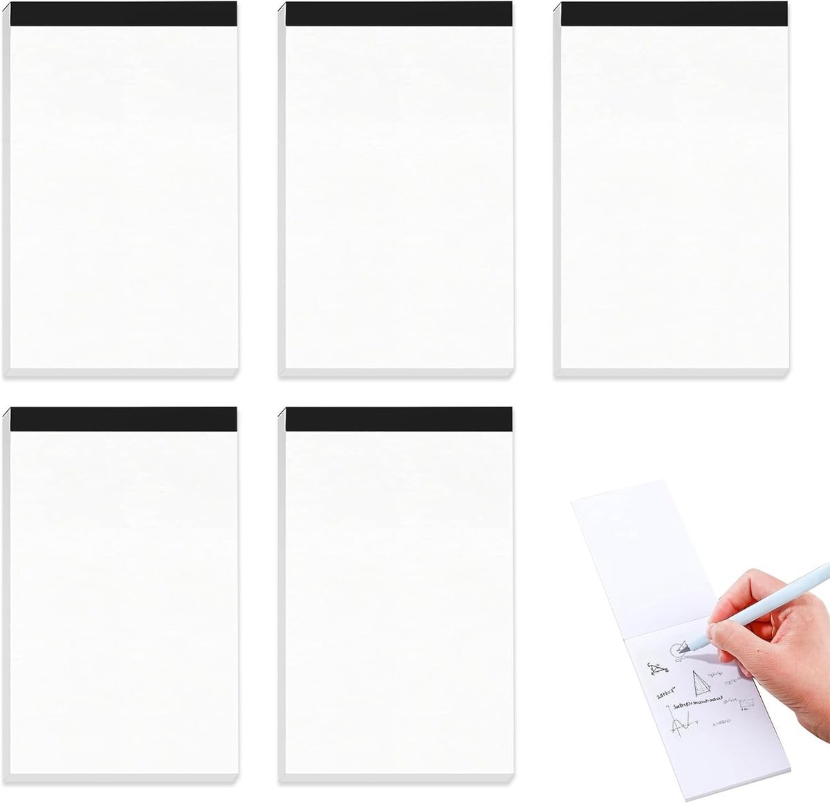Notitieblok Set A7 - Gelinieerd - Afscheurbaar - 50 Vellen - 5 Stuks