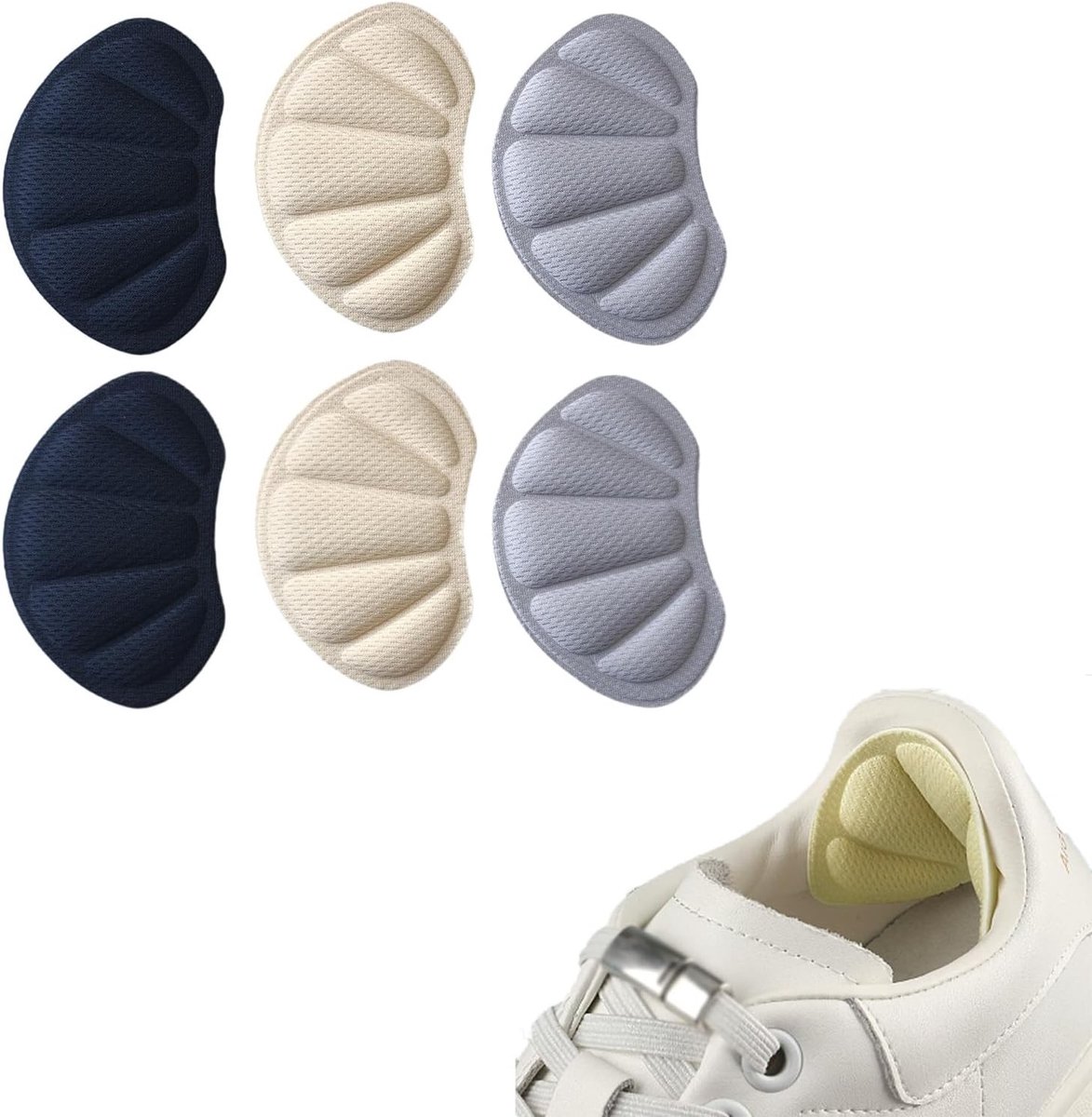Hielkussens voor schoenen, antislip hielbescherming, op maat snijden, comfortabel en ademend, zwart/grijs/beige, geschikt voor heren en dames