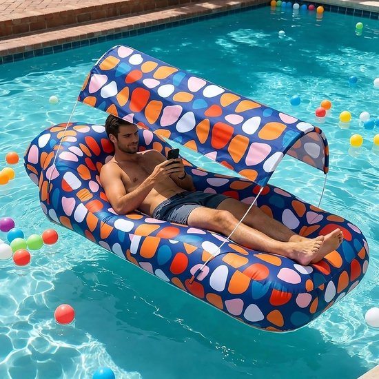Opblaasbare Lounger - Luchtbank Zonnescherm - Buiten Ontspannen - Snel Opgeblazen - 190x75cm - Meerdere Kleuren — afbeelding 5