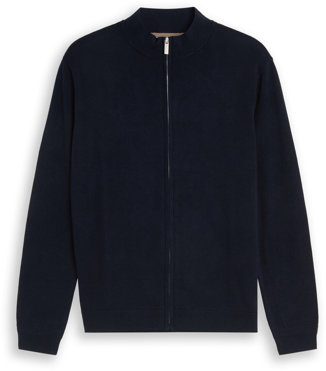 Tom Tailor - Gebreid vest met zijde - Maat L - sky captain blue