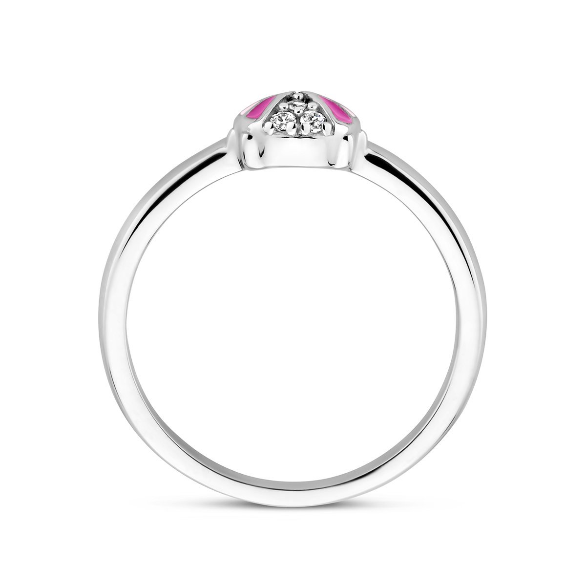 Gerhodineerd Zilver Ring Lieveheersbeestje Met Zirkonia 1337855