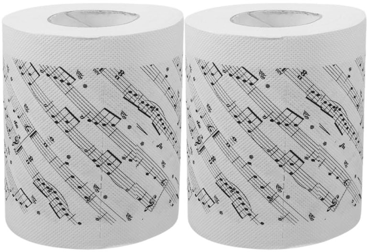 Inovra- Muzieknoten Toiletpapier Zacht - 2 Rollen - Veelkleurig - Papier - Creatief Accessoire - Aangename Gebruikservaring - Thema Toiletpapier