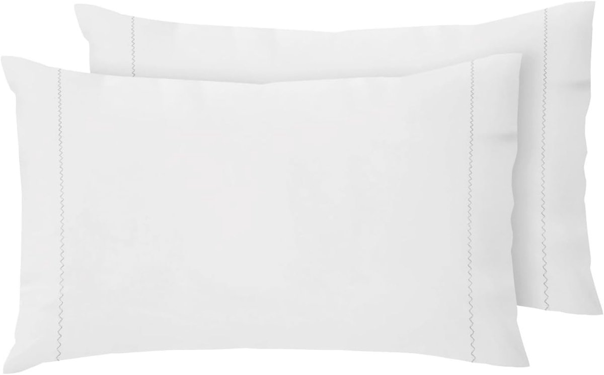 Thijox - Set van 2 Kussenslopen 50x80 cm - 100% Katoen - Hypoallergeen en Antibacterieel - Wit - Ideaal voor Gevoelige Huid - Zacht en Licht - Luxe Co