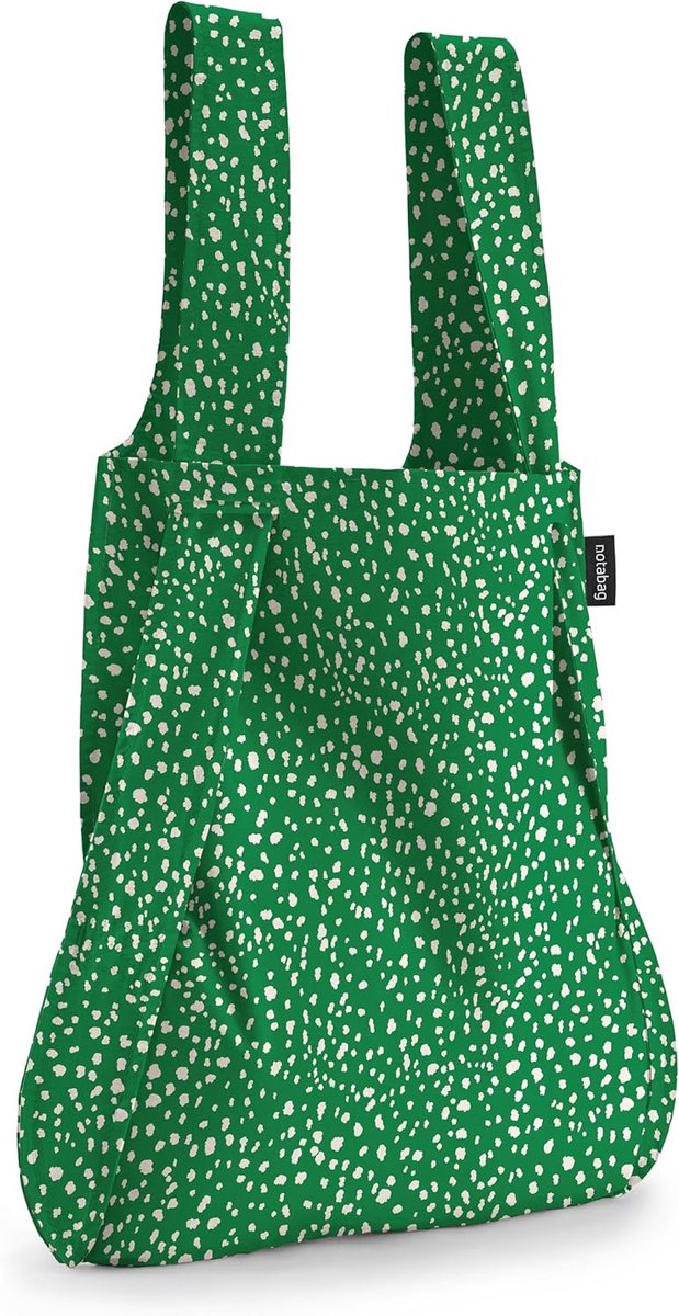 Thijox - Notabag Original - Waterafstotende herbruikbare opvouwbare tas en rugzak - Groene strooi - Ideaal voor dagelijkse boodschappen, fietsen, reiz