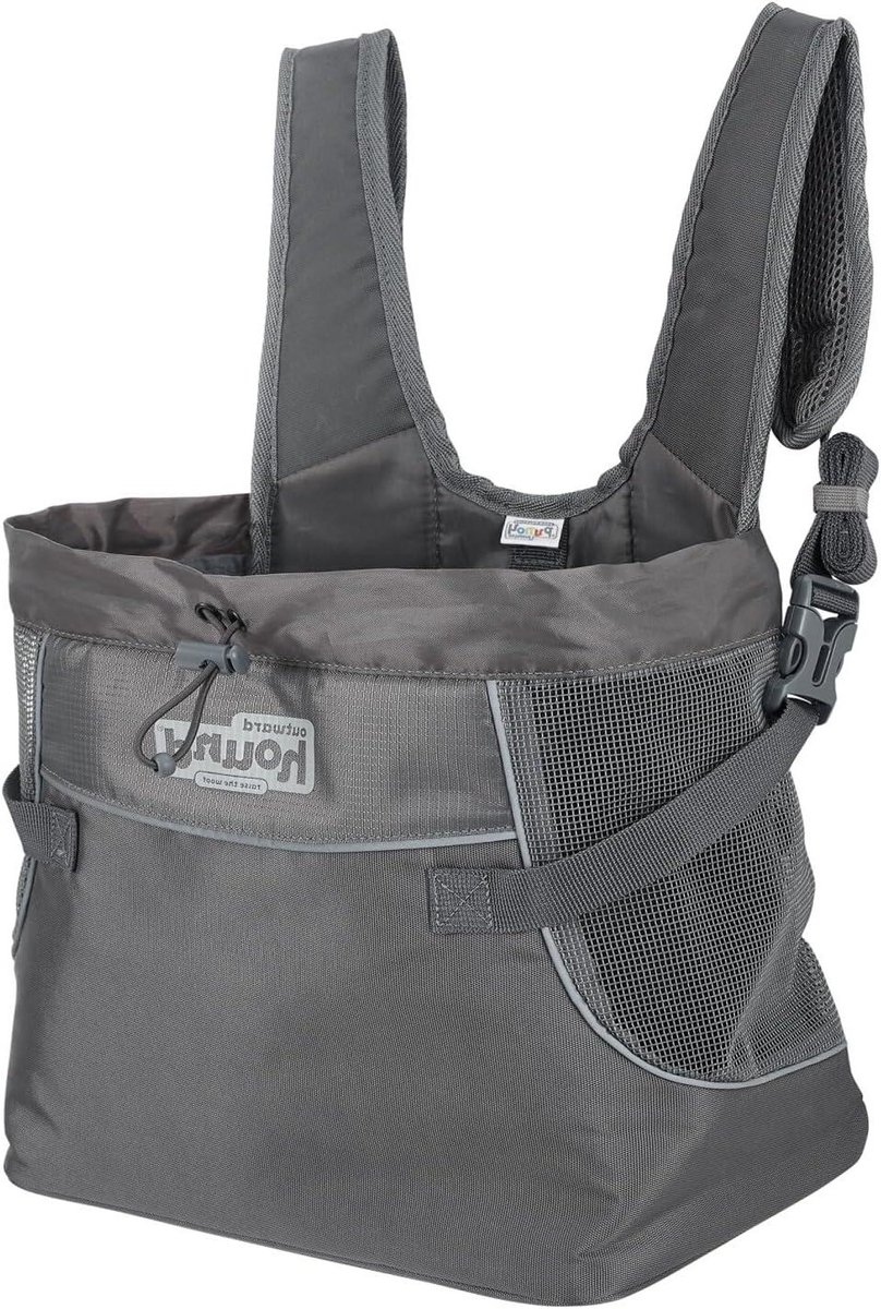 Hondenrugzak - Draagzak - Avontuur met hond - Handsfree ontwerp - Tot 5 kg - Grijs