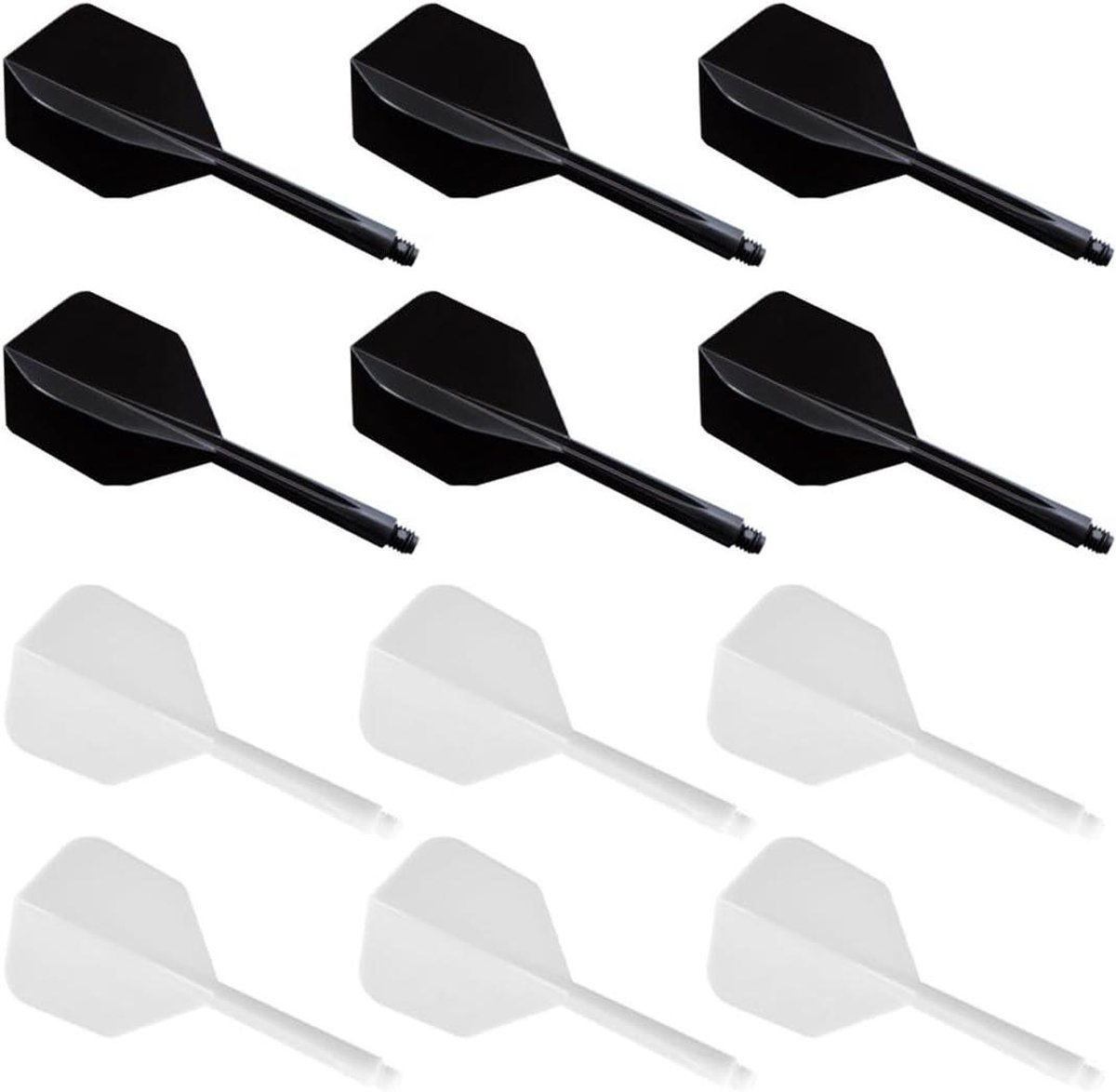 Dart Flights - Dart Accessoires - Darts Spelen - Geïntegreerd Ontwerp - 12 Stuks - Zwart Wit