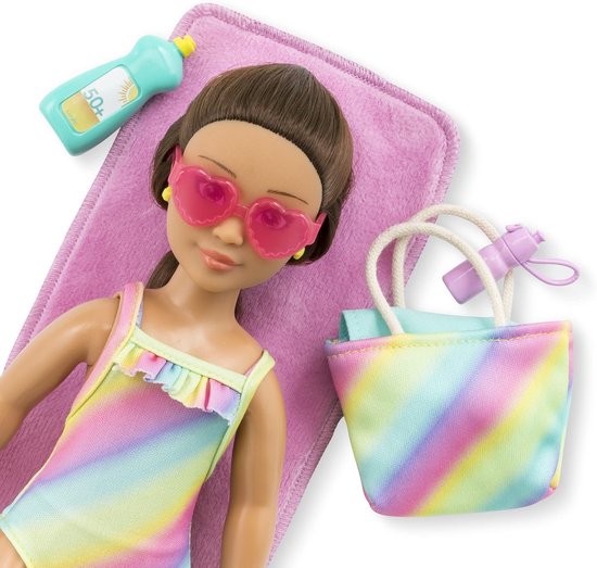 Prachtig Zomer Speelgoed Meisjespop 28 cm met Strandoutfit en Accessoires, Vanillegeur van prachtig — afbeelding 2