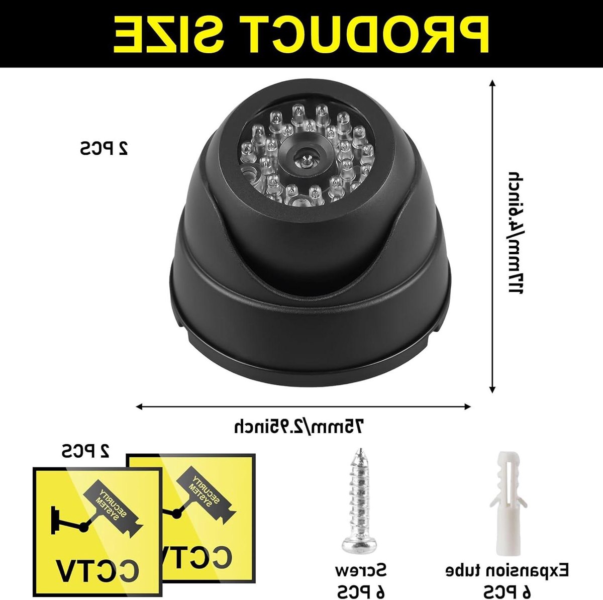 Dummy Camera Set - Nep Camera - Beveiliging Verhoging - Knipperend LED - 2 Stuks - Zwart