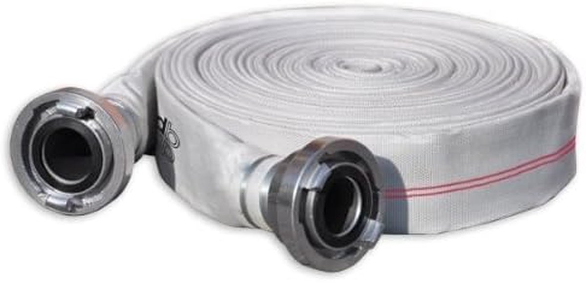 Platte Waterslang - Tuinslang - Watergeven Tuin - Met Koppeling - 20 Meter - Wit