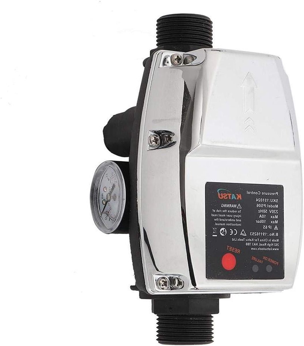 Automatische waterpomp - Drukregelaar schakelaar - Waterdruk verhogen - Automatische start stop - Tot 1.1KW - Zilver