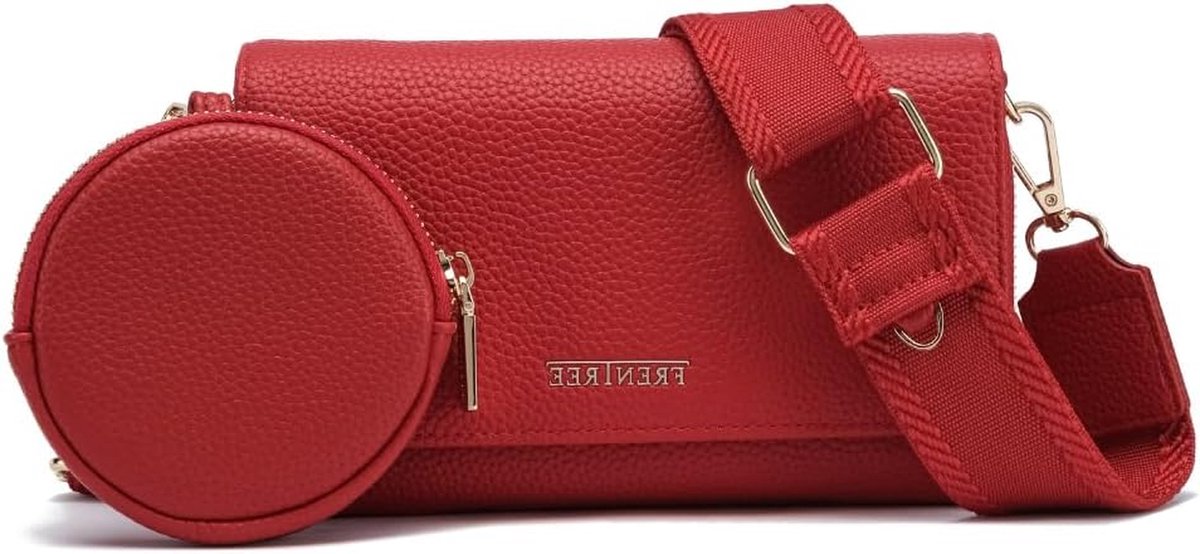 Schoudertas Dames - Crossbody Tas - Dagelijks Gebruik - Verstelbare Band - 19 x 12.5 cm - Rood