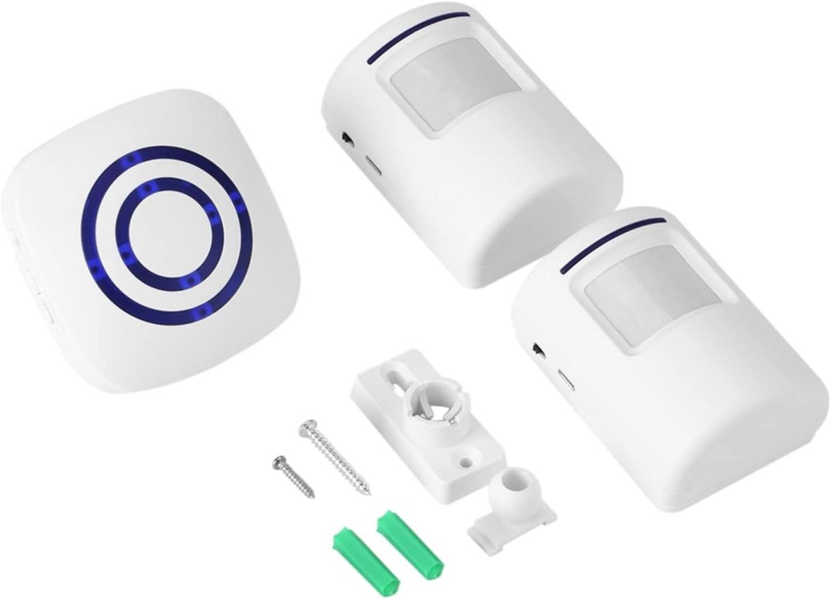 Deurbel Alarm - Draadloze Sensor - Toegangsdetectie - Inclusief Zender - 70 Meter Bereik - Wit