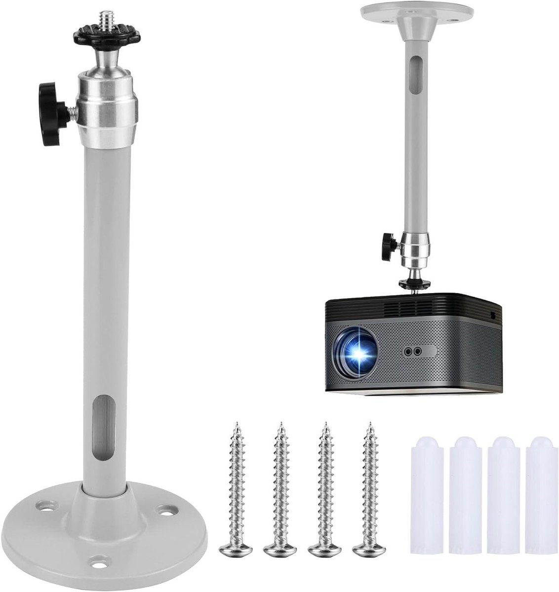 Projector Ophanging - Projector Beugel - Film Avond - Verstelbare Hoek - 22 cm Lengte - Zilver