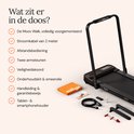 Inhoud van de doos met Moov Walk loopband, accessoires en handleiding