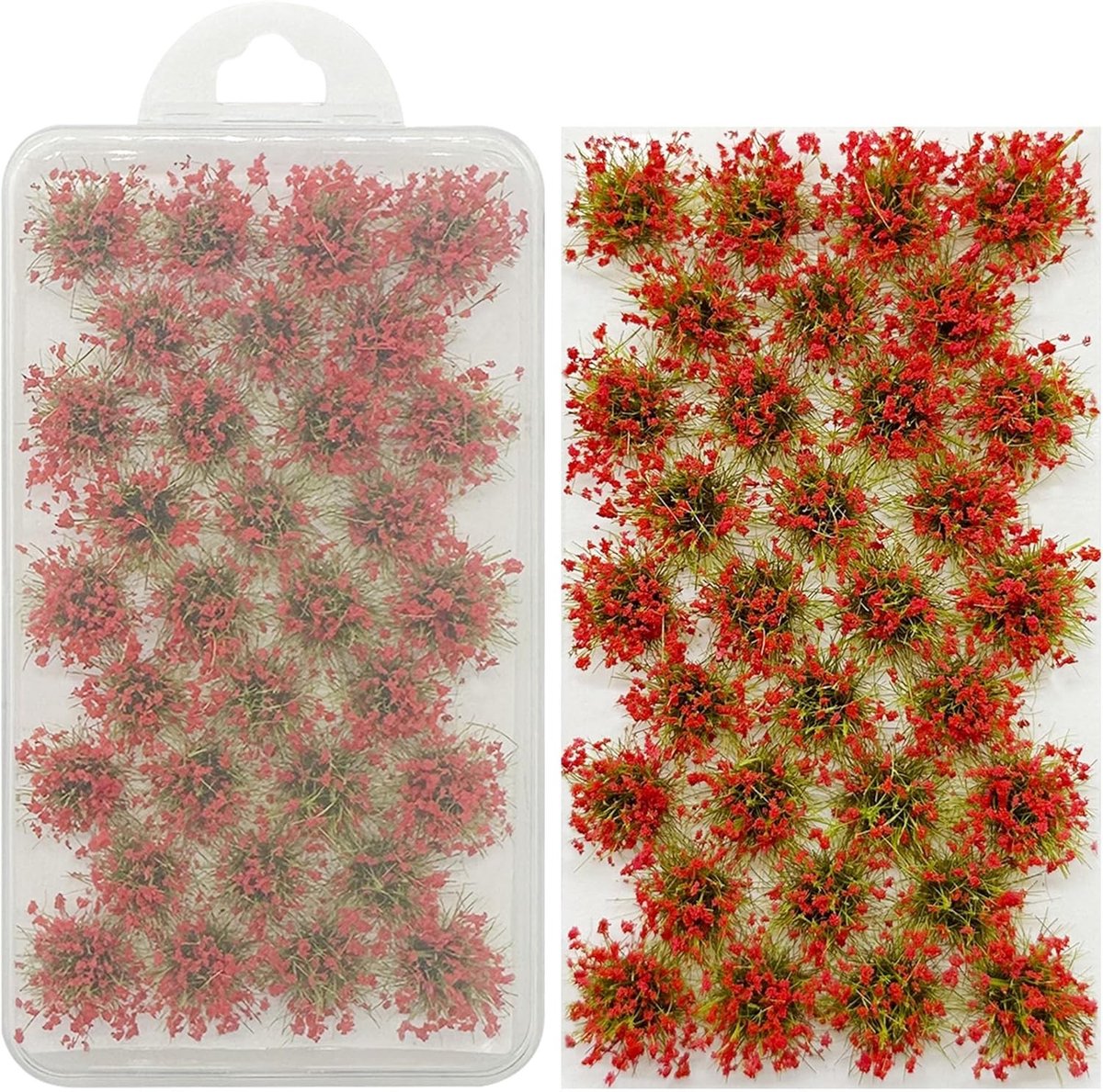 32 Stuks Rode Kunstgras voor Modelbouw, Static Grass voor Spoorweg en DIY Landschappen