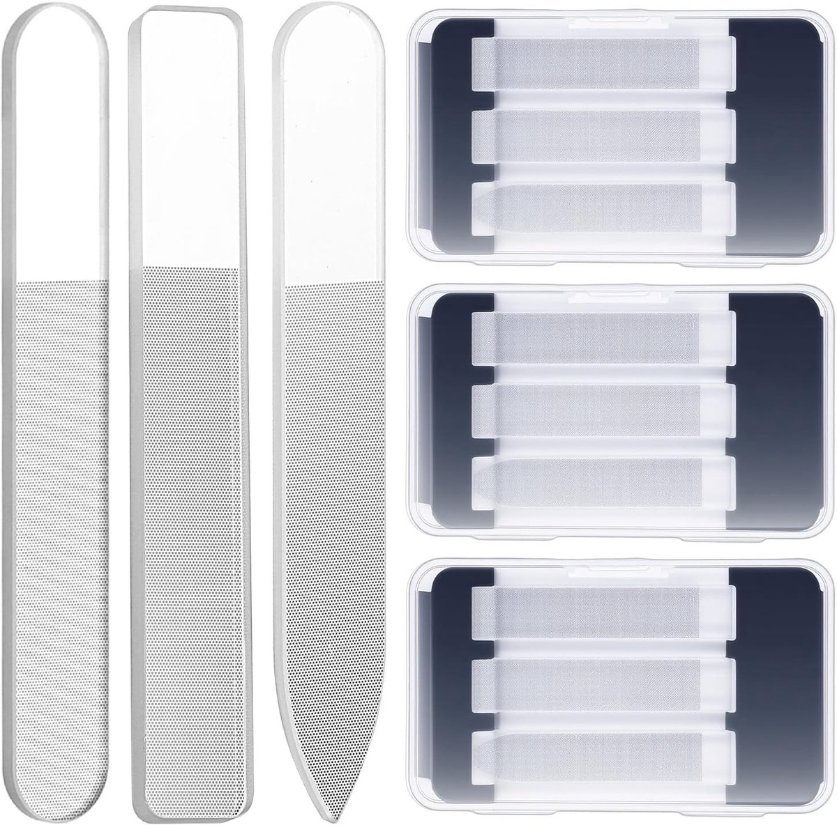 Dubbelzijdige glasvijl set van 9 stuks voor nagels, professionele manicure-tools, ideaal voor thuisgebruik en nagelverzorging
