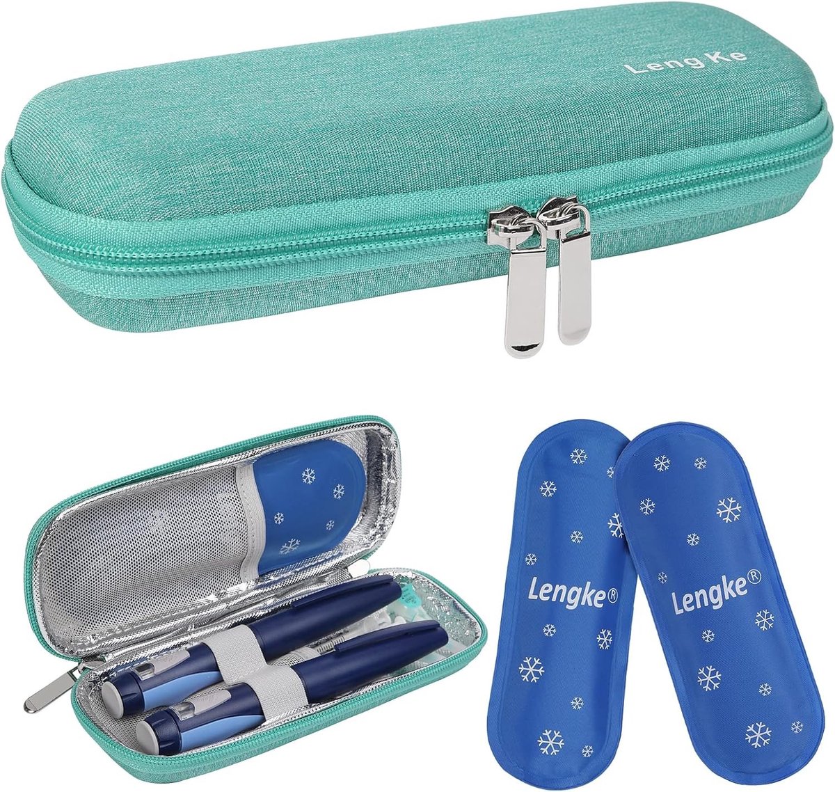 Draagbare Insuline Pen Koffer en Koeltas met 2 Koelpacks - Compact en Handig voor Insuline Supplies