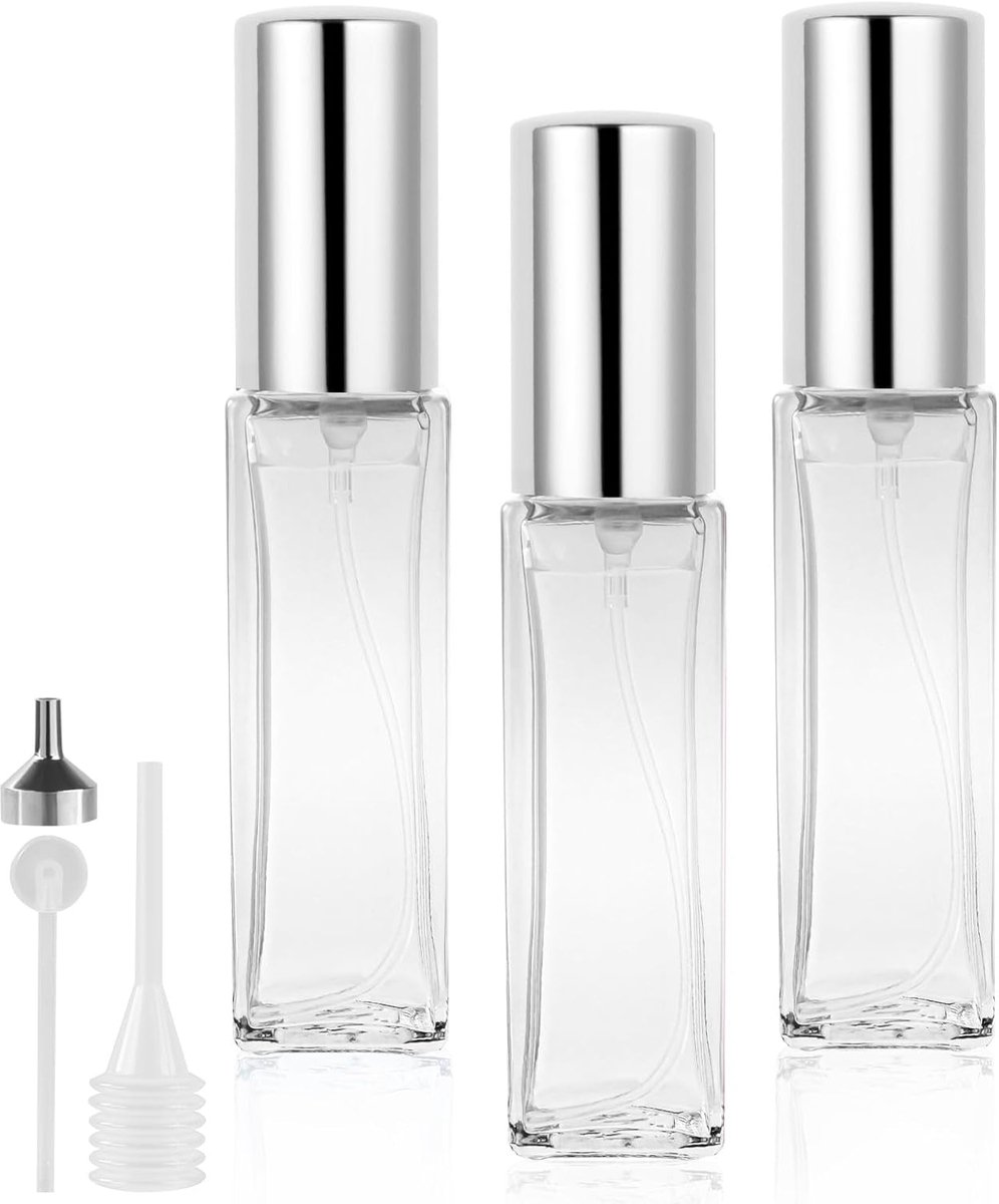 Thijox - Hervulbare Parfumverstuiver Mini Navulflessen 10 ml - 3 Stuks Transparant - Draagbare Verstuiver met Fijne Nevel voor Reizen, Feest, en Dagel