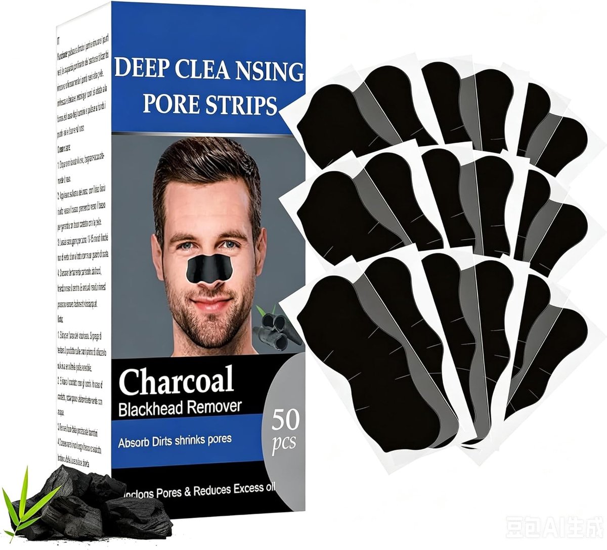 Thijox - Neusstrips voor Porie Reiniging, Mitesser Verwijderen met Actieve Kool, 50 Stuks, Zwart, Voor Een Schone en Versterkte Huid