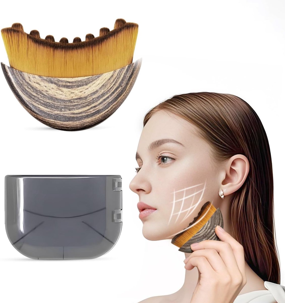 Thijox - Lymfatische Gezichtsborstels en Contourborstel Set voor Gezicht, Kin en Kaak, Ideaal voor Massage en Lymfedrainage, Luxe Design, 1 Stuk