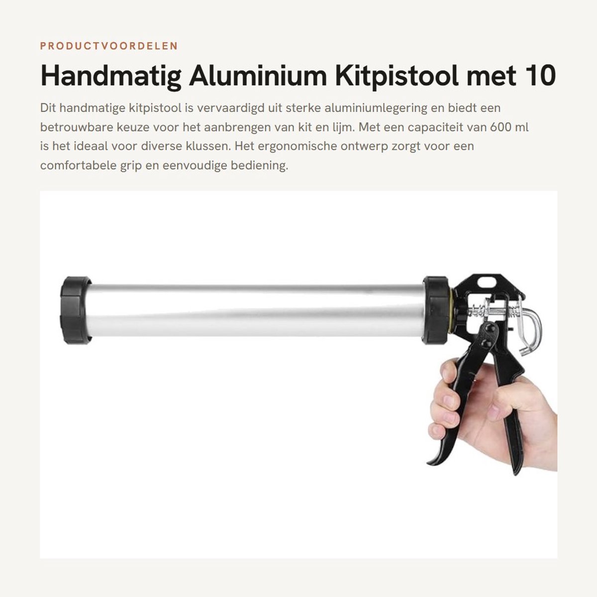 Dailygoods - Handmatig Aluminium Kitpistool met 10 Sproeiers