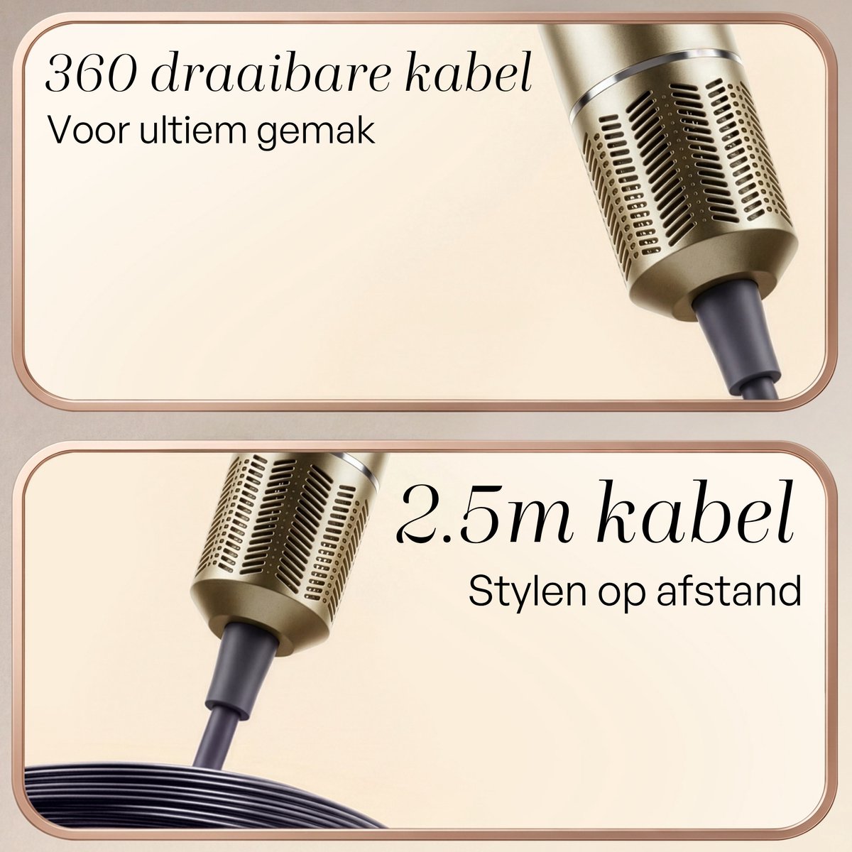 Sansbeauté® Föhn met Diffuser - Krullen - 110.000RPM - Ionische Haardroger met Borstel - 3 Standen - 3 Opzetstukken - Reisföhn - Sèche Cheveux - Krul Feun Set - Haarföhn met Defuser - Hair Blow Dryer - Kappersfohn - 2000W thumbnail 5