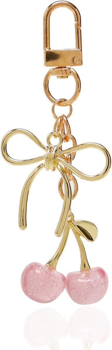 Thijox - Kirsche Sleutelhanger - Schattige Tas Charms - Strik Sleutelhanger voor Autosleutel - Tas Hanger - Cadeau voor Moederdag, Verjaardag, Valenti