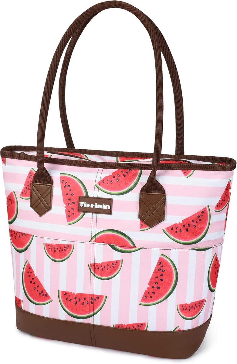 SnelShoppen - Grote geïsoleerde lunchtas voor vrouwen - Waterdichte koeltas met ritssluiting - Lekvrij - Voor werk, strand, boodschappen - Perfect voo