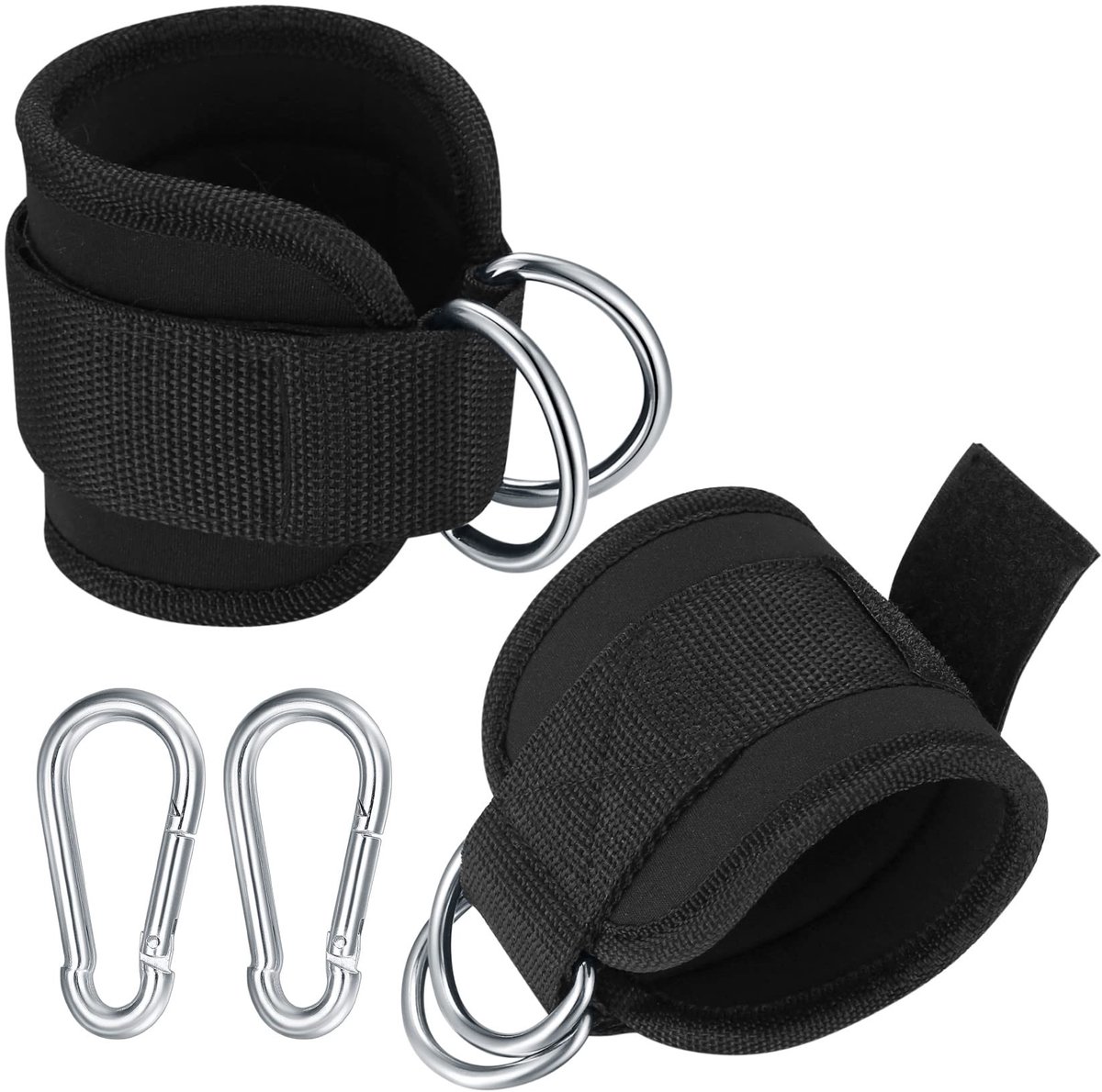 Dailygoods- Voetdoorvoeringen met D-ringen - Voetmanchetten - Karabijnhaak - Neopreen - 2 stuks - Duurzaam en comfortabel - Voetlussen