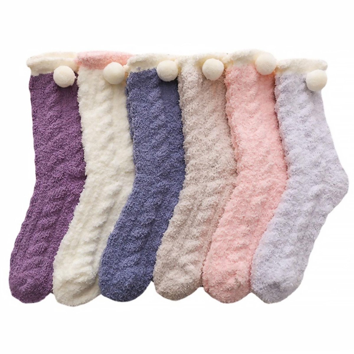 Dailygoods - Pluizige donzige sokken - Gezellige kousvullers - Zacht en warm - Perfect voor winter - Pantoffels - Ideaal als geschenk - 6 paar