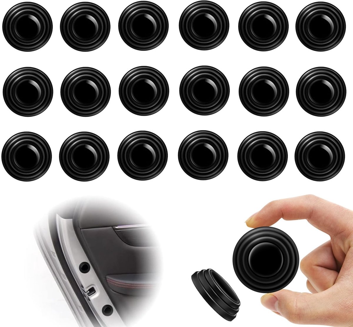 Dailygoods- Autoschokdempers 20 Stuks - Afdichtingen/Schokdempers - Geluiddempers - Deur Randbescherming - Siliconen - Eenvoudige Installatie - Deurbescherming