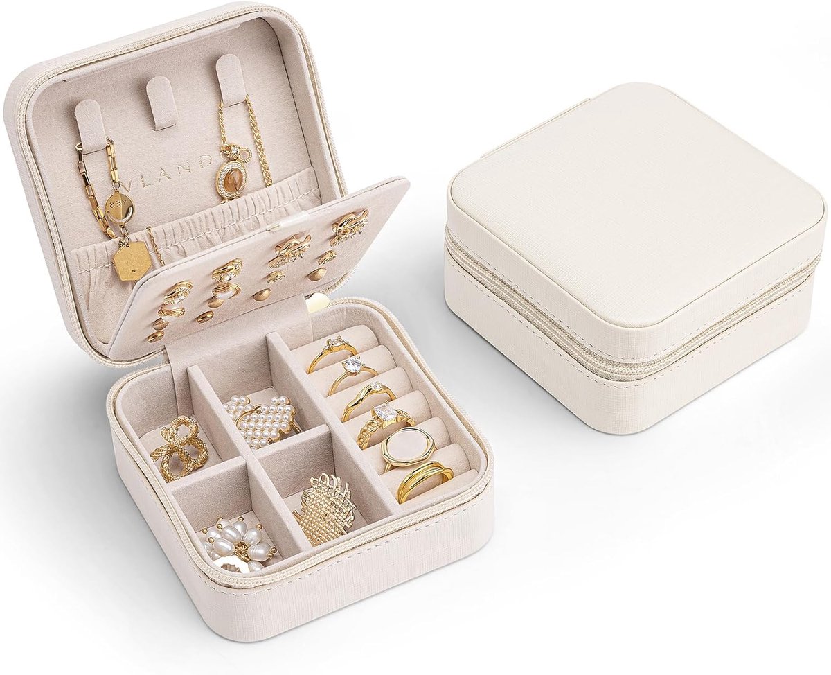 Thijox - Sieradenkistje voor Meisjes en Dames, Luxe Organizer van Leer voor Oorbellen, Halskettingen, Ringen, Reizen, Huwelijkscadeau, Compact en Stij
