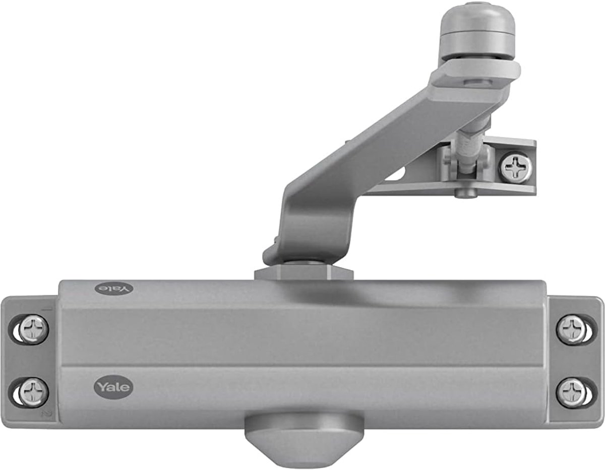 SnelShoppen - Deursluiter Vliegtuig Serie 300 - Code 30-0300-0001-00-60-11 - Zilveren Ritselmechanisme met Cirkelarm - Perfect voor Binnen- en Buitens