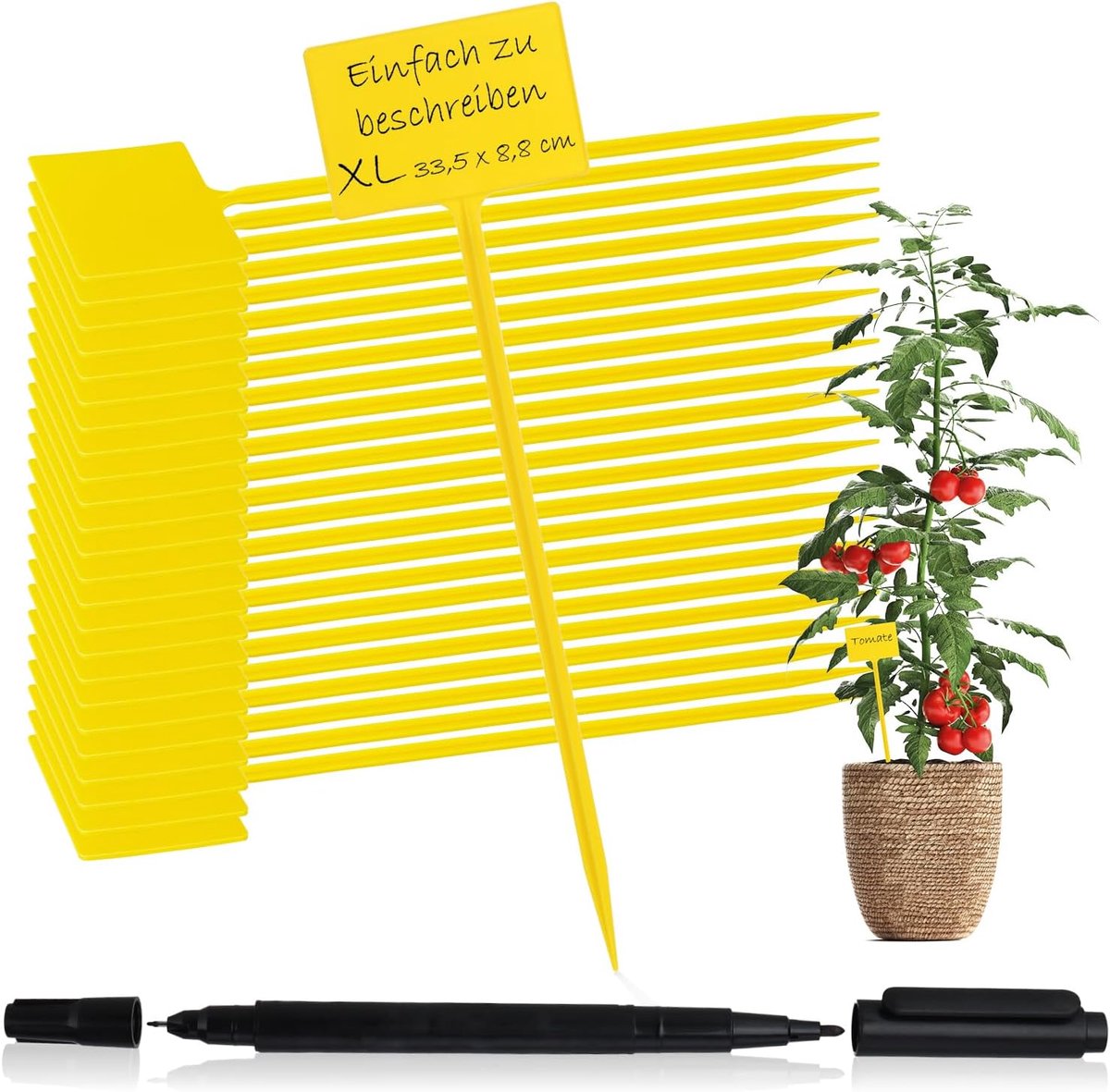 SnelShoppen - 25 x Plant Labels met Twee-Punt Marker - Herbruikbare Tuinplanken voor Balko