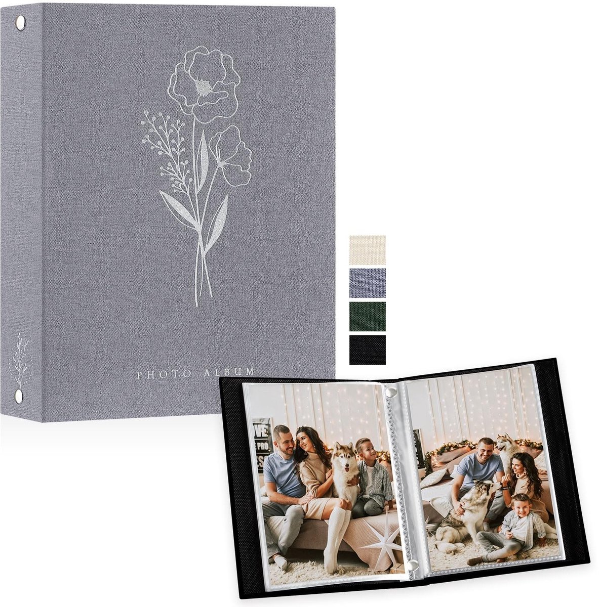 Dailygoods- Fotoalbum 50 Foto's - A5 Formaat 15x21 cm - Linnen Cover - Zuurvrij - Stofvrij - Elegante Afwerking - Fotoboek