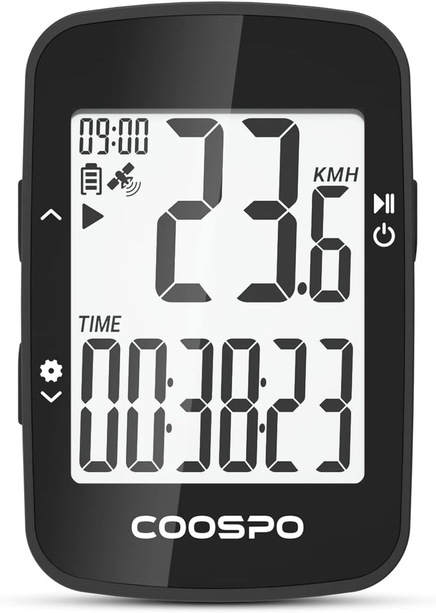 SnelShoppen - Draadloze GPS Fietscomputer, Bluetooth Snelheidsmeter, IPX7 Waterdicht, 2.3 Inch Auto-Backlight, Kilometerteller voor Fietsliefhebbers