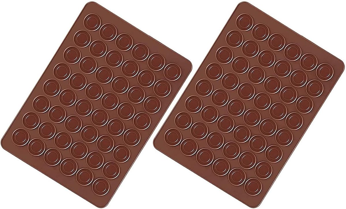 Thijox - Siliconen Macarons Bakmat 2 Stuks - 48 Holtes - Antiaanbaklaag - 39 x 29 cm - Perfect voor Feestjes en Bakplezier in de Keuken