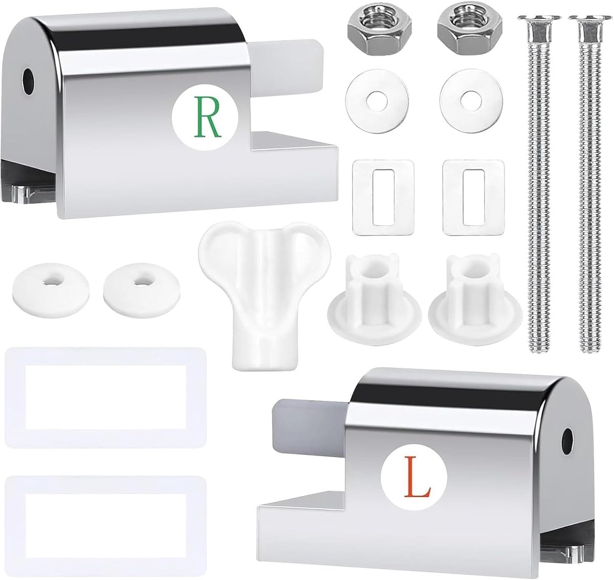 Thijox - Wc-brilbevestiging Universele Houder Soft-Close Scharnier met Softclosemechanisme - Bevestigingsset voor Vaste Toiletbrildelen - 2 Stuks