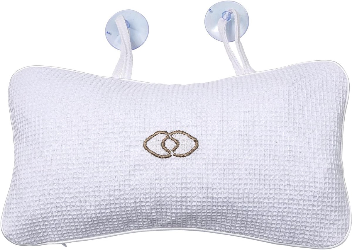 SnelShoppen - YUET Badkussen met Hoofdsteun, 2 Zuignappen, Zacht en Comfortabel, Anti-Schimmel, Geurbestendig, Badkussen voor Thuis Spa, Nek- en Nekku