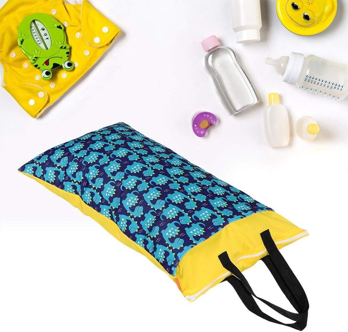 Grote waterdichte en wasbare tas voor natte en droge spullen, ideaal voor zwemkleding en luiers met handvat