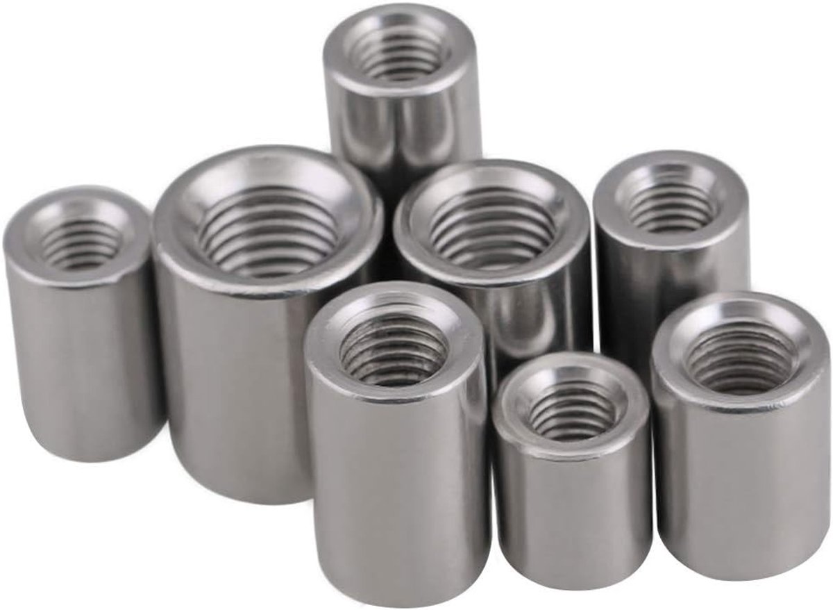 Corrosiebestendige Ronde Moer van RVS, M6*10*15mm, Set van 10 Stuks voor Mechanische Toepassingen