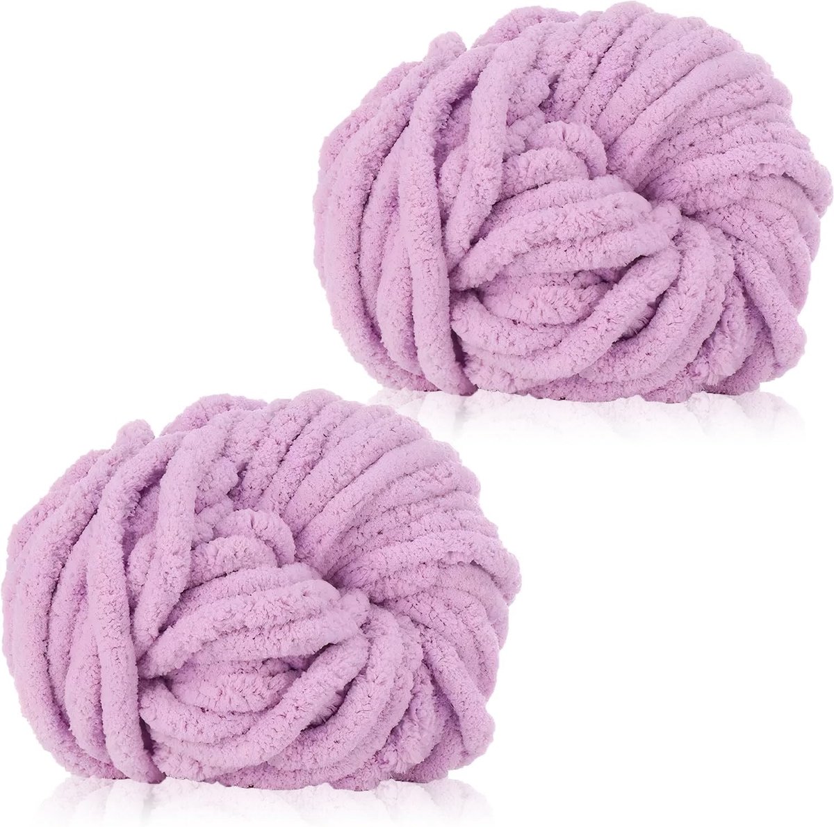 Thijox - Dikke Wolblokken 250g x 2 - Paars voor Haken en Breien - Geschikt voor Dekens, Kussens, Huisdiermanden, Tassen, Mutsen en Sjaals