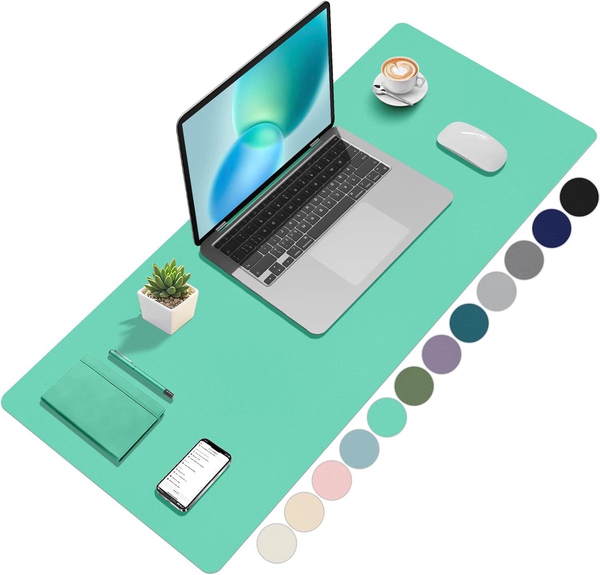 Desk pad groen 100 x 40 cm - Luxe bureauonderlegger voor een stijlvolle werkplek, anti-slip en duurzaam