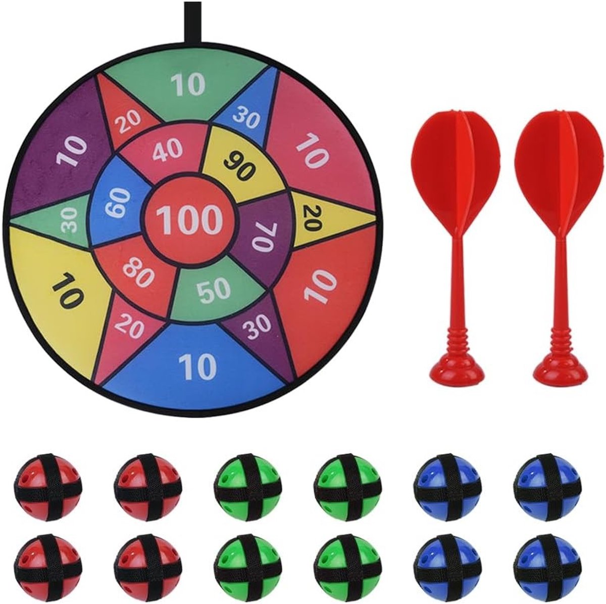 Complete Dartbord Set van 48 cm, Vouwbaar voor Binnen en Buiten, Perfect voor Feestjes en Spelletjes met Familie en Vrienden